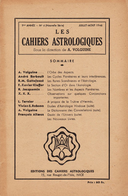 cahiers astrologique